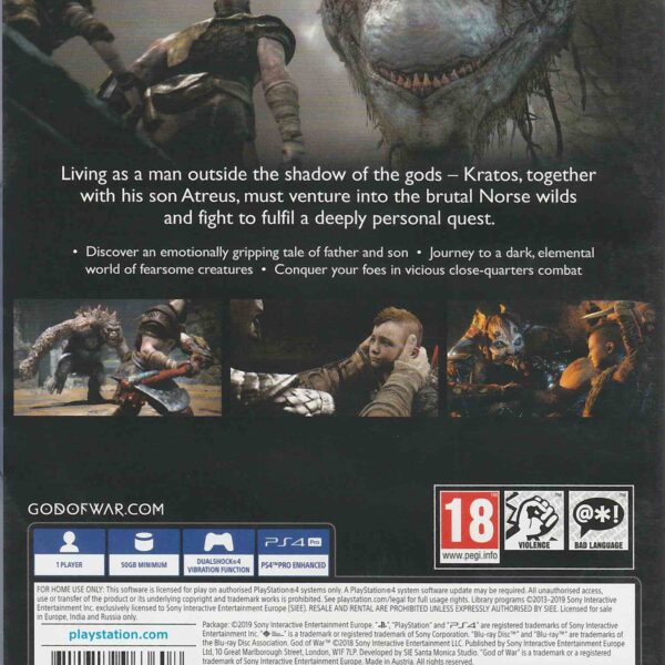 God of War PS4 4 back
