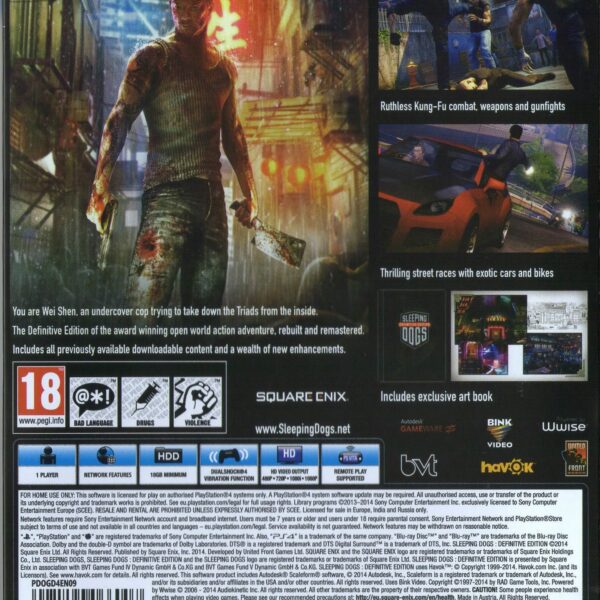 Sleeping Dogs Definitive Edition PS4 back