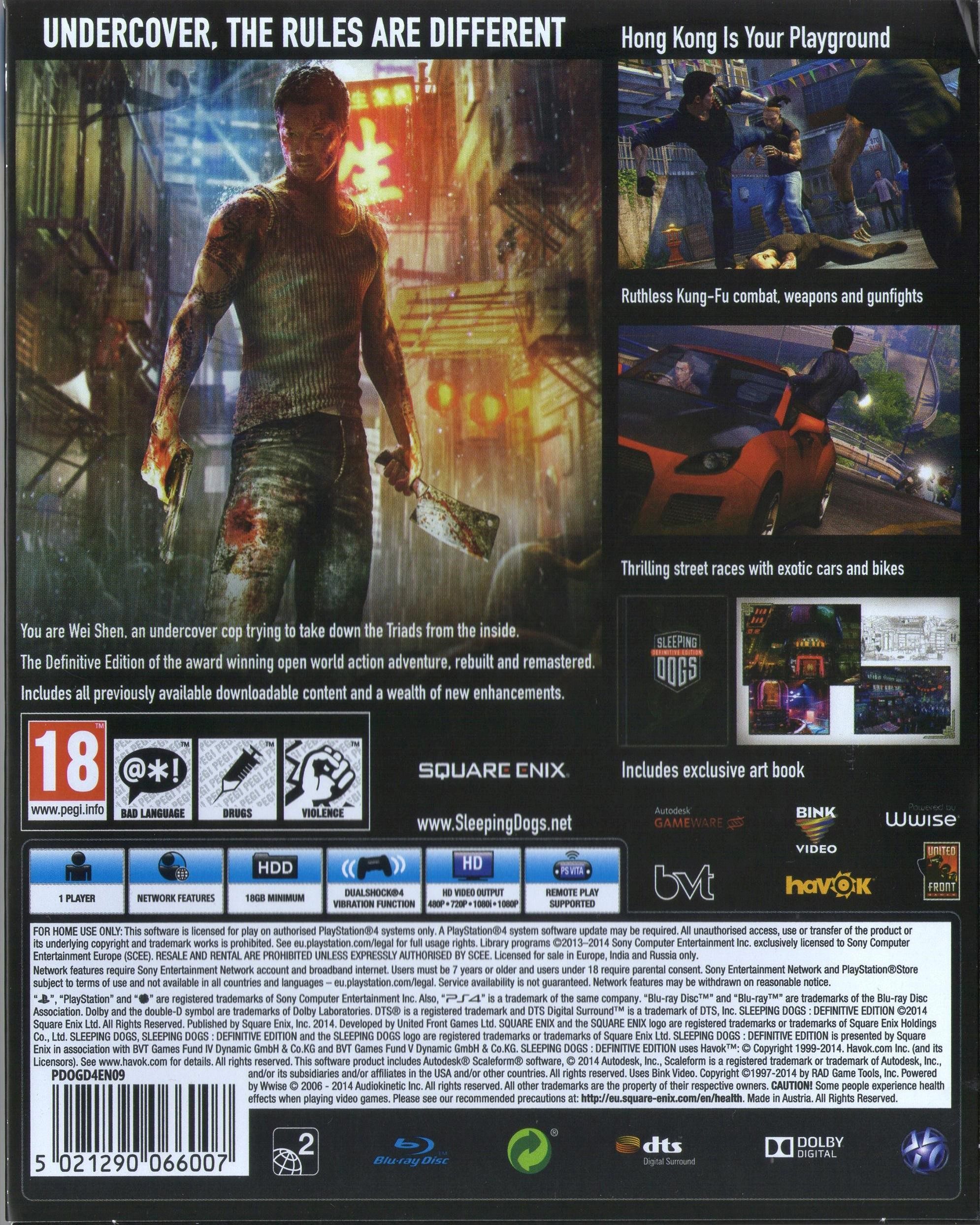 Sleeping Dogs Definitive Edition PS4 Disc