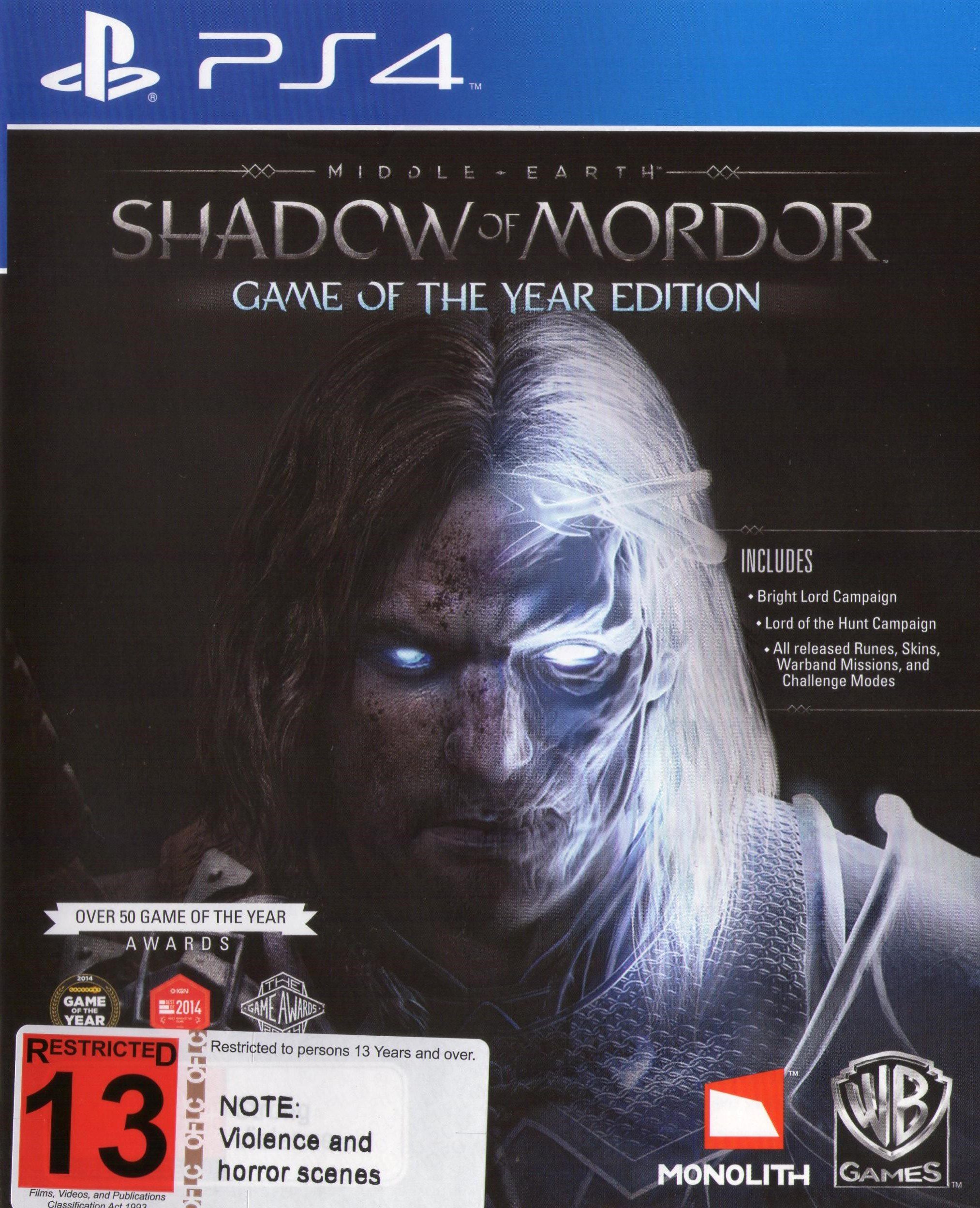 Middle-Earth: Shadow of Mordor Game of the Year Edition PS4 Disc