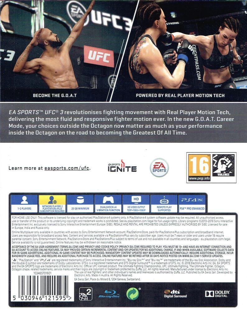 UFC 3 PS4 back