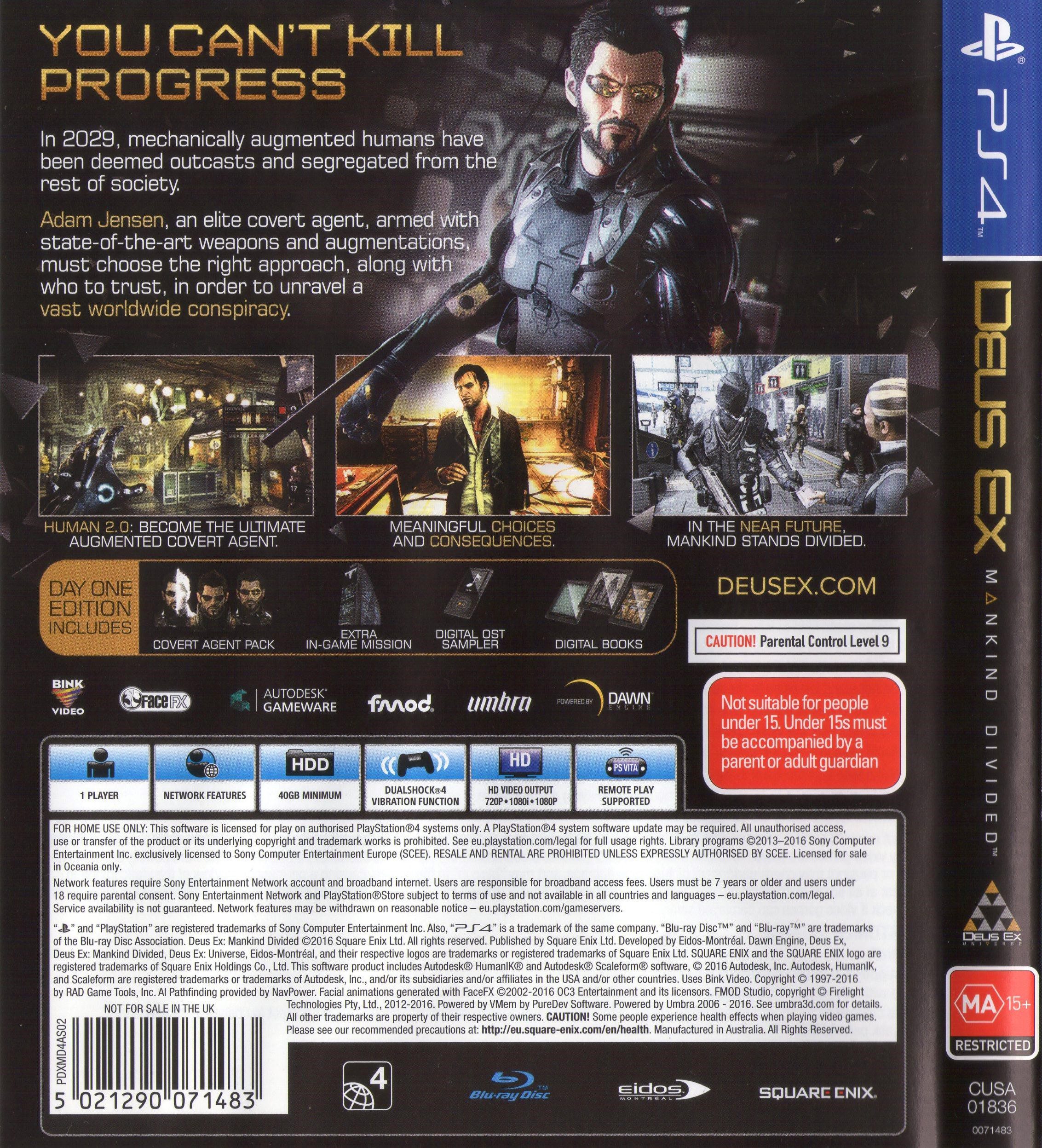 Deus Ex: Mankind Divided – Day One Edition PS4