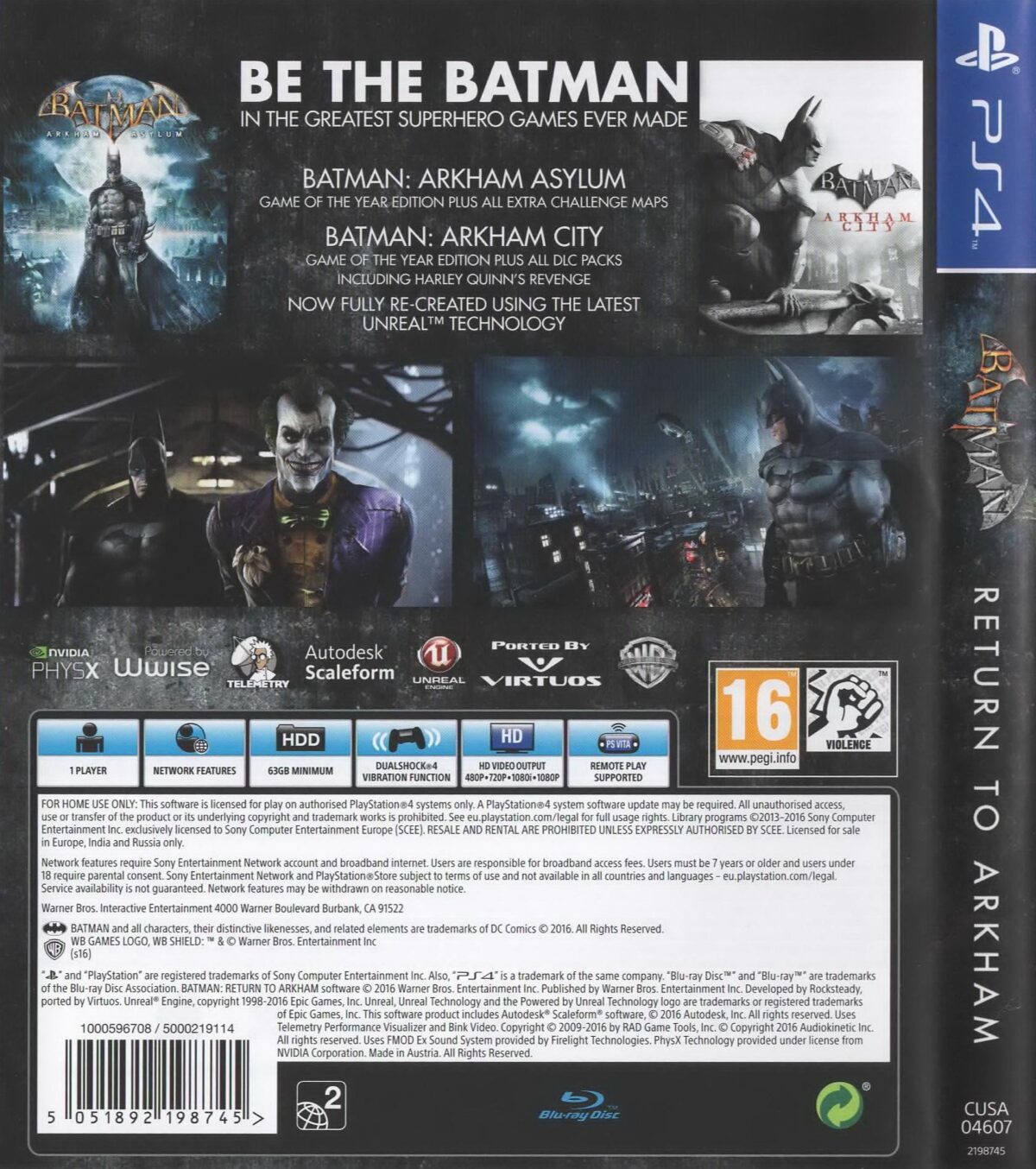 Batman Return Arkham PS4