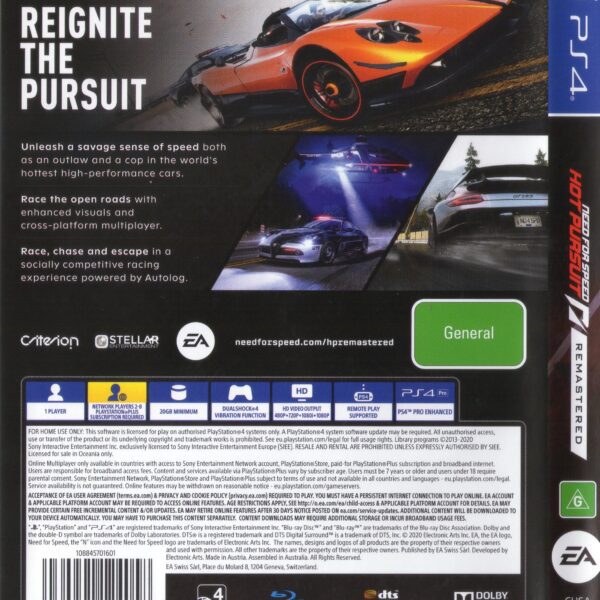 NFS Need for Speed Hot Pursuit Remastered PS4 (New)