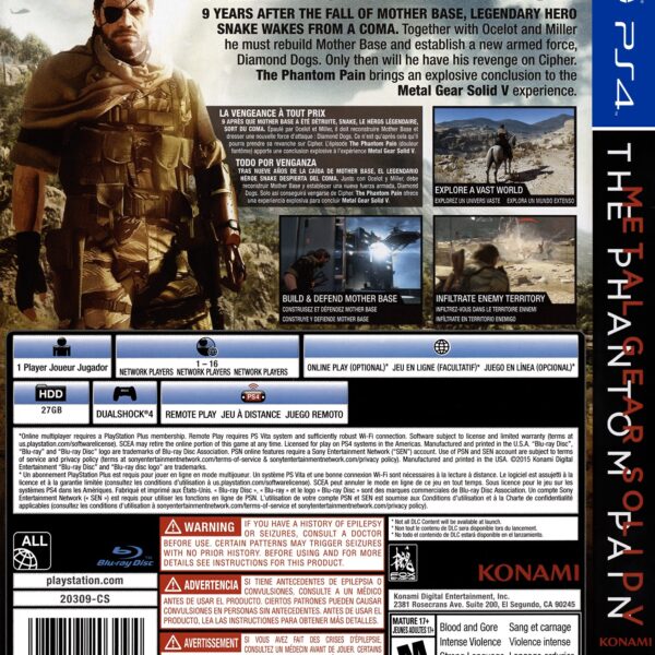 Metal Gear Solid V: Phantom Pain PS4