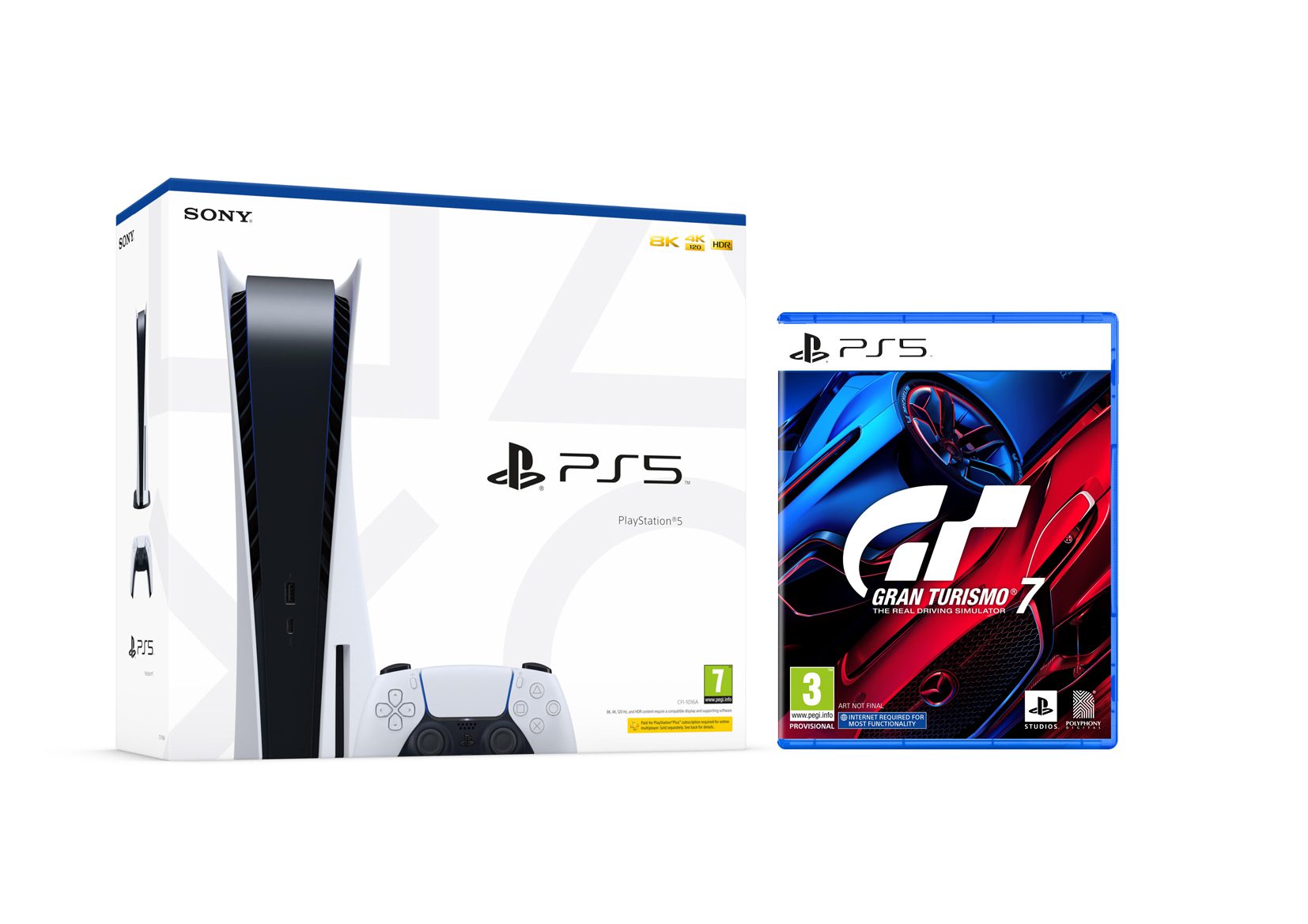 PS5 PlayStation 5 Disc Edition Gran Turismo 7 Bundle Console (New)