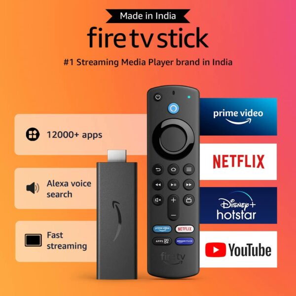 Amazon Fire TV Stick 3rd Gen (2021) Includes Alexa Voice Remote (TV & App Control), HD Streaming Device (Pre-Owned)