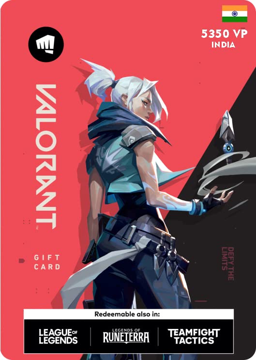 Valorant Riot Gift Card (IN) 5351 VP Valorant Points (Digital Voucher Code 1Hr Delivery on E-Mail)