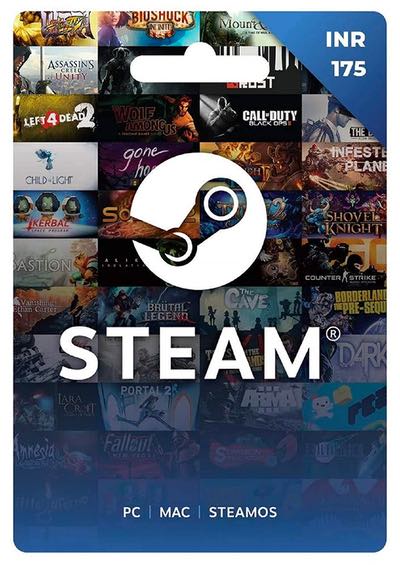 Steam Wallet Gift Card INR 175 (Digital Voucher Code 1Hr Delivery on E-Mail)