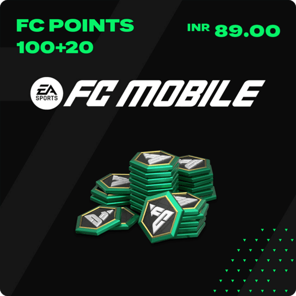 EA FC Mobile India 100+20 FC Points IND Digital Voucher Code (E-Mail Delivery in 1 Hr)