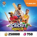 Cricket Gangsta Coin Pack 250000 + Gem Pack 750 IND Digital Voucher Code (1Hr Delivery on Email)