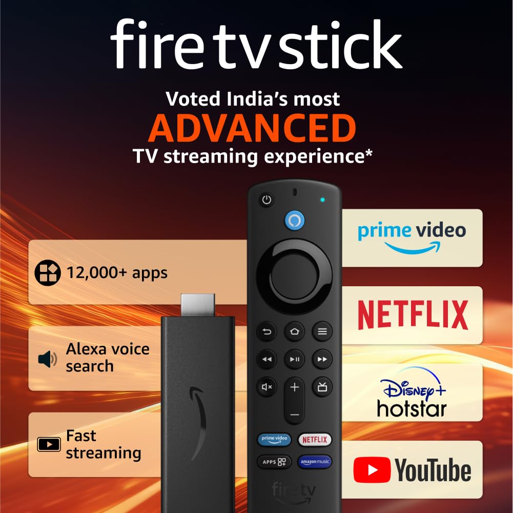 Fire TV Stick 3rd Gen with Alexa Voice Remote (includes TV and app controls) | HD streaming device (New)